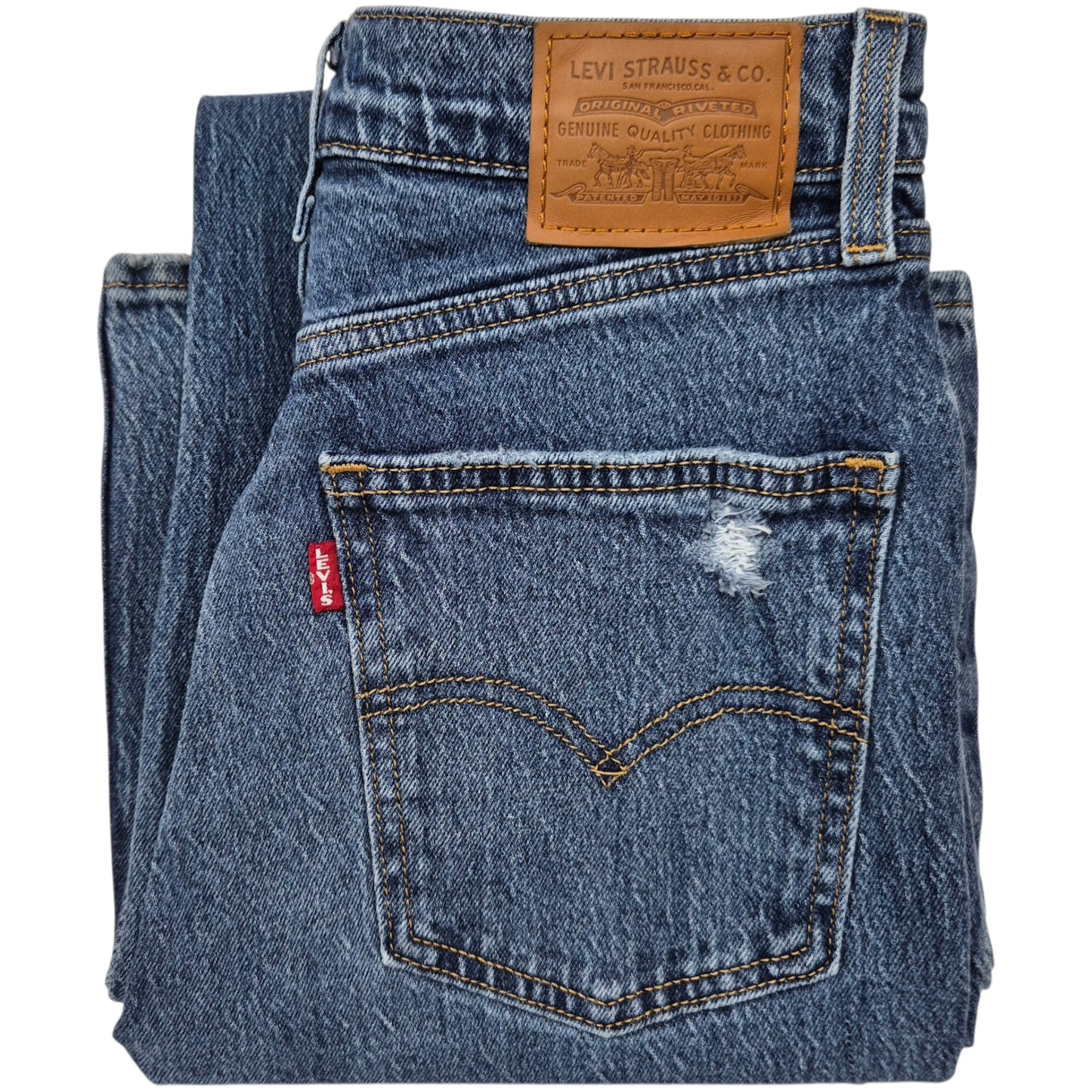 Levis Premium Jeans Womens Blue Heavy 70s High Flare Denim W27