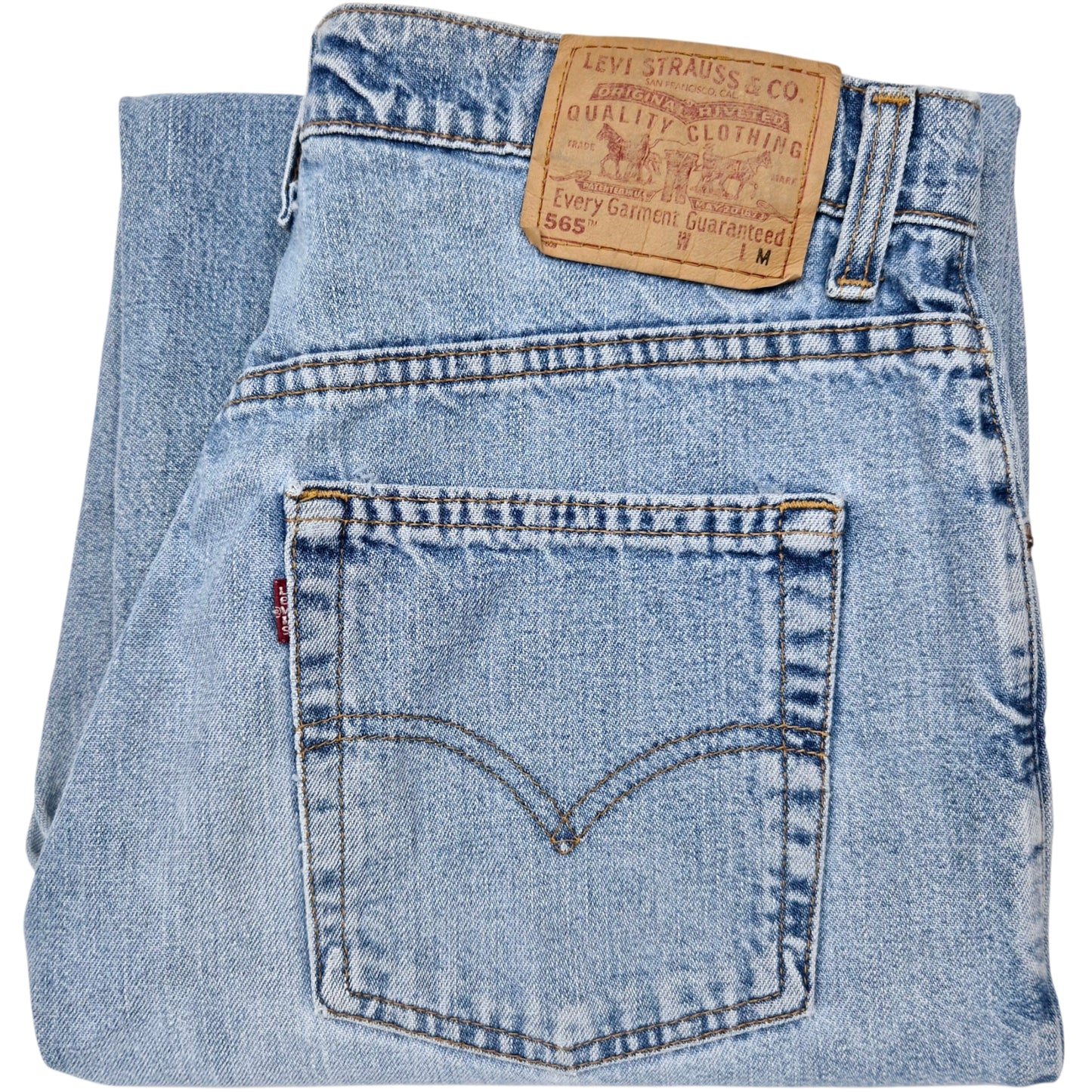 Vintage Levis 565 Jeans 90's Womens Light Blue Loose USA Made Denim W32