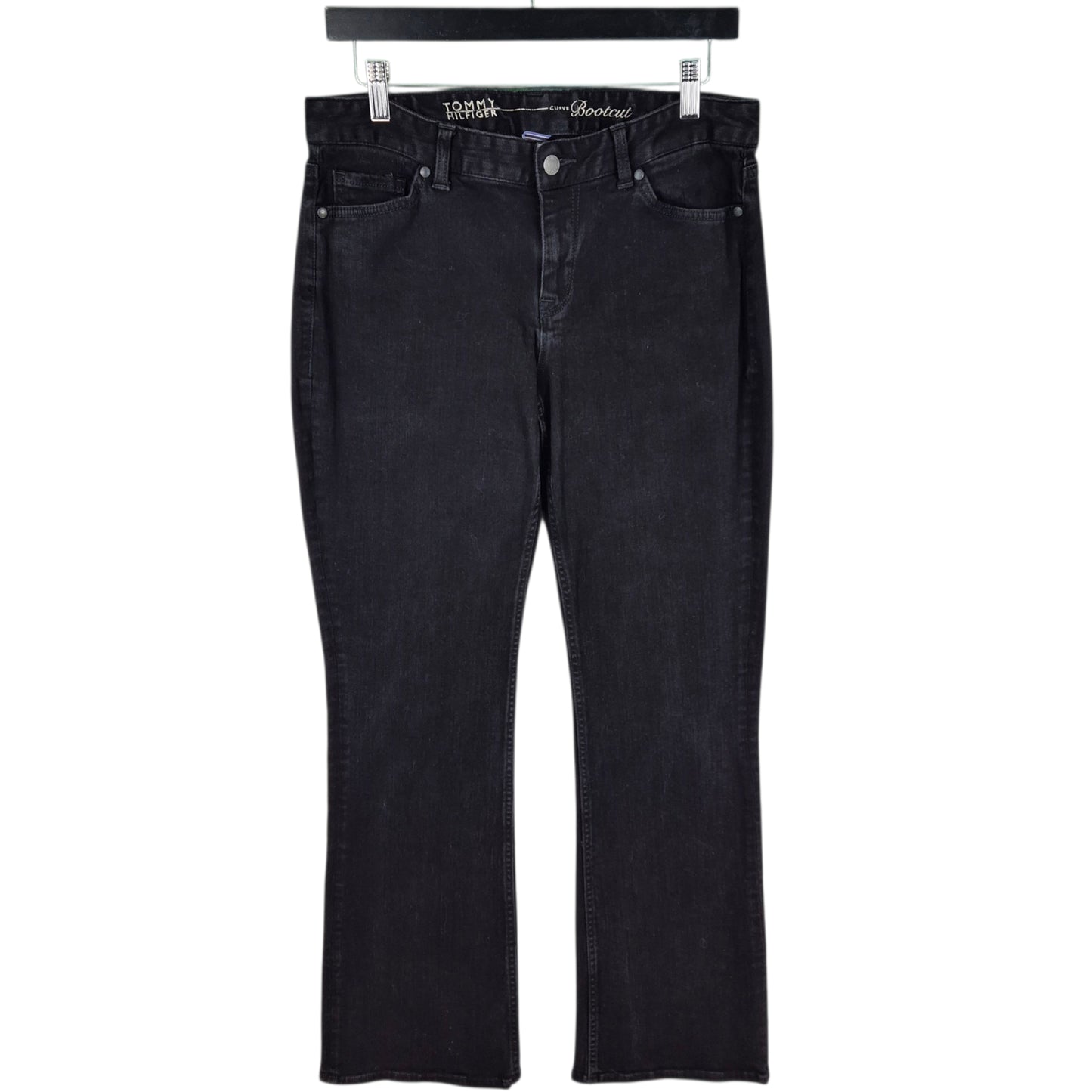 Tommy Hilfiger Jeans Womens Black Stretch Bootcut Denim W30