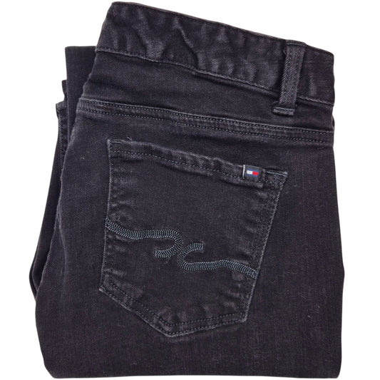Tommy Hilfiger Jeans Womens Black Stretch Bootcut Denim W30