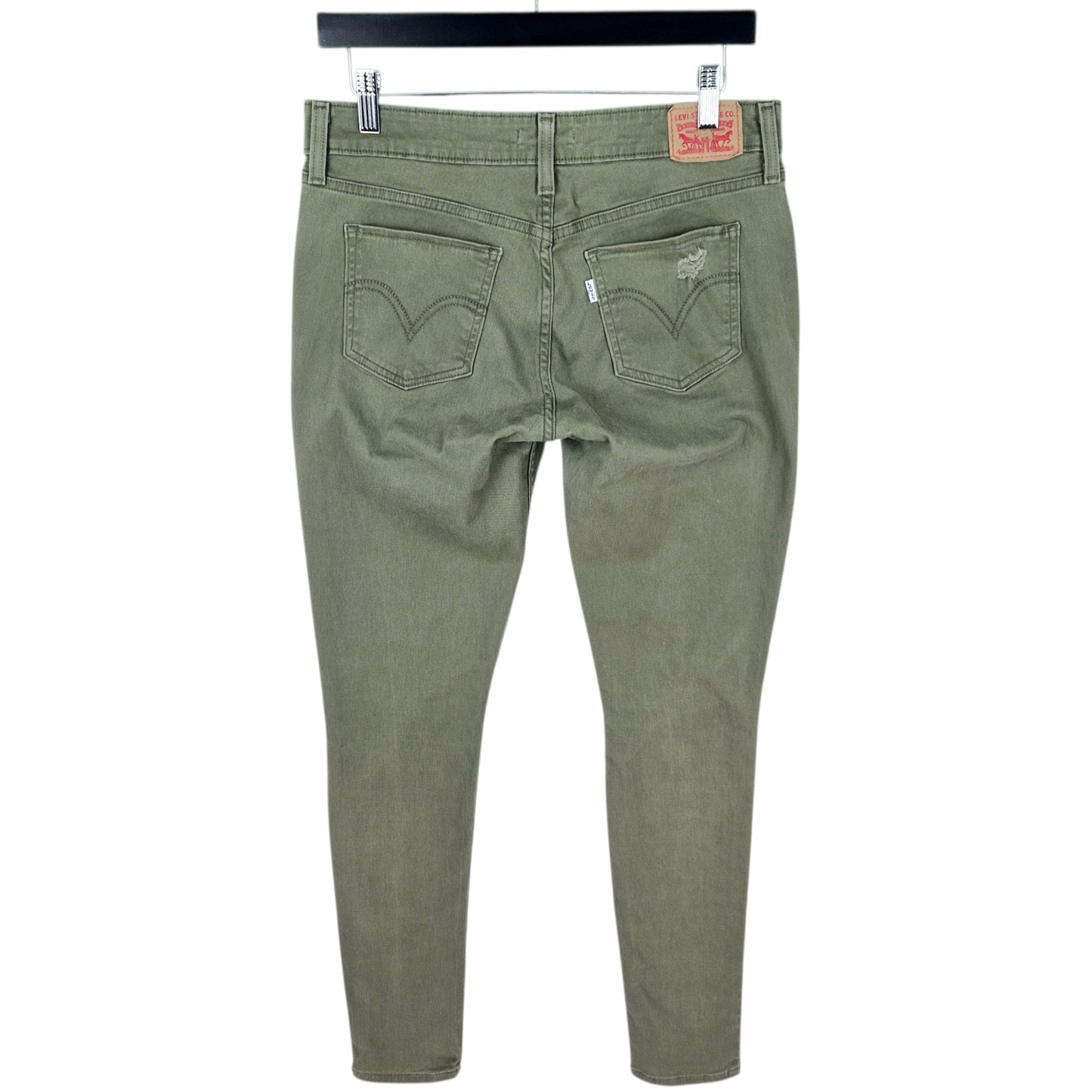 Levis 535 Jeans Womens Khaki Green Super Skinny Stretch Denim W31
