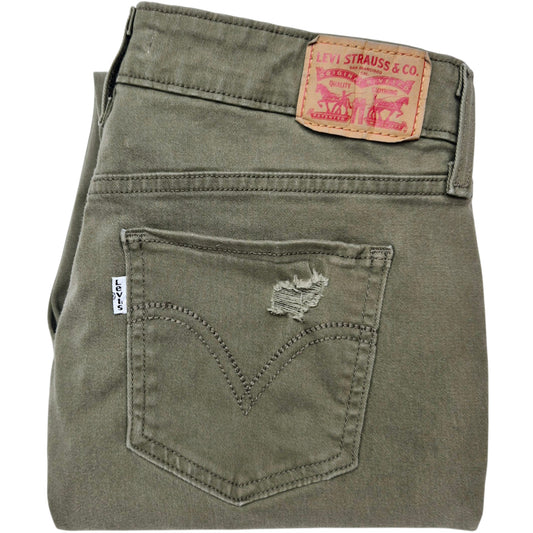Levis 535 Jeans Womens Khaki Green Super Skinny Stretch Denim W31