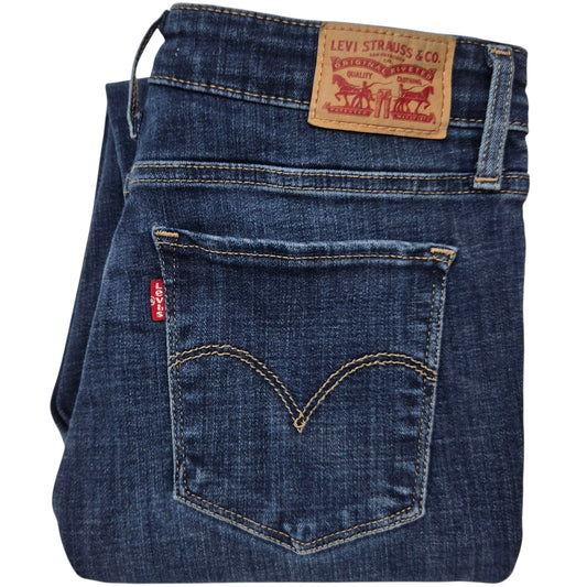 Levis 711 Jeans Womens Dark Blue Skinny Stretch Denim W29