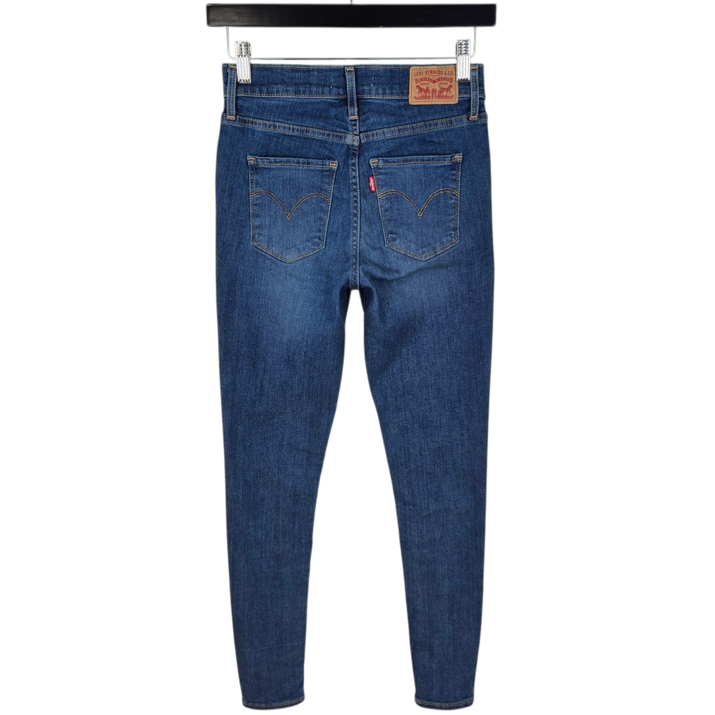 Levis 720 Jeans Womens Blue High Rise Super Skinny Stretch Denim W25