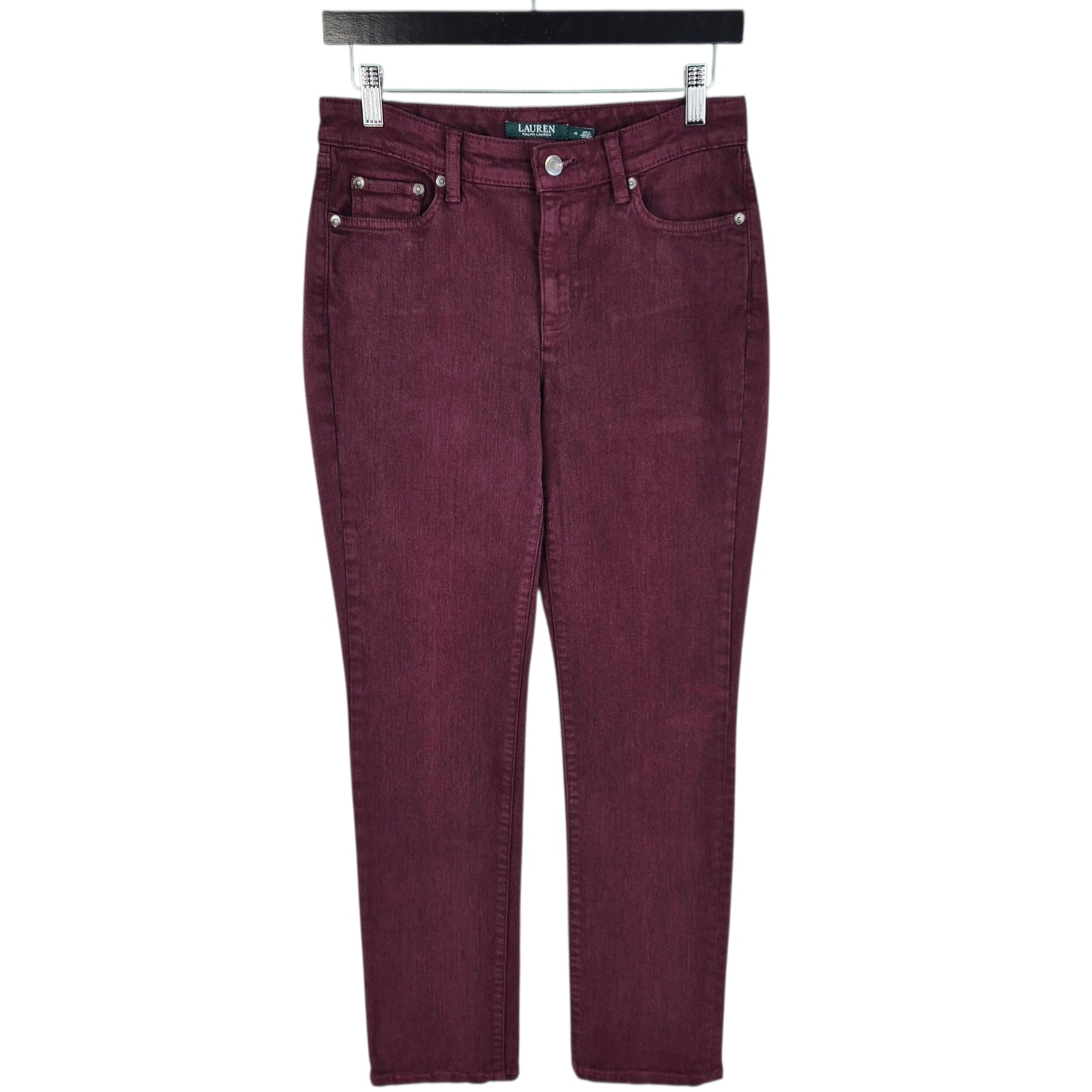 Ralph Lauren Green Label Jeans Womens Burgundy Straight Leg Denim W28