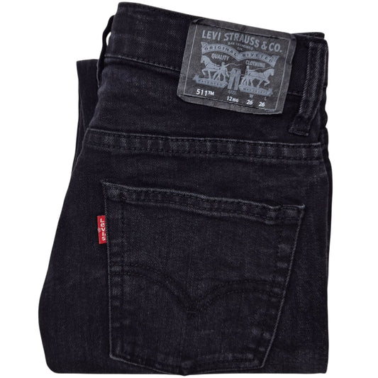 Levis 511 Jeans Womens Black Skinny Fit Stretch Denim W26