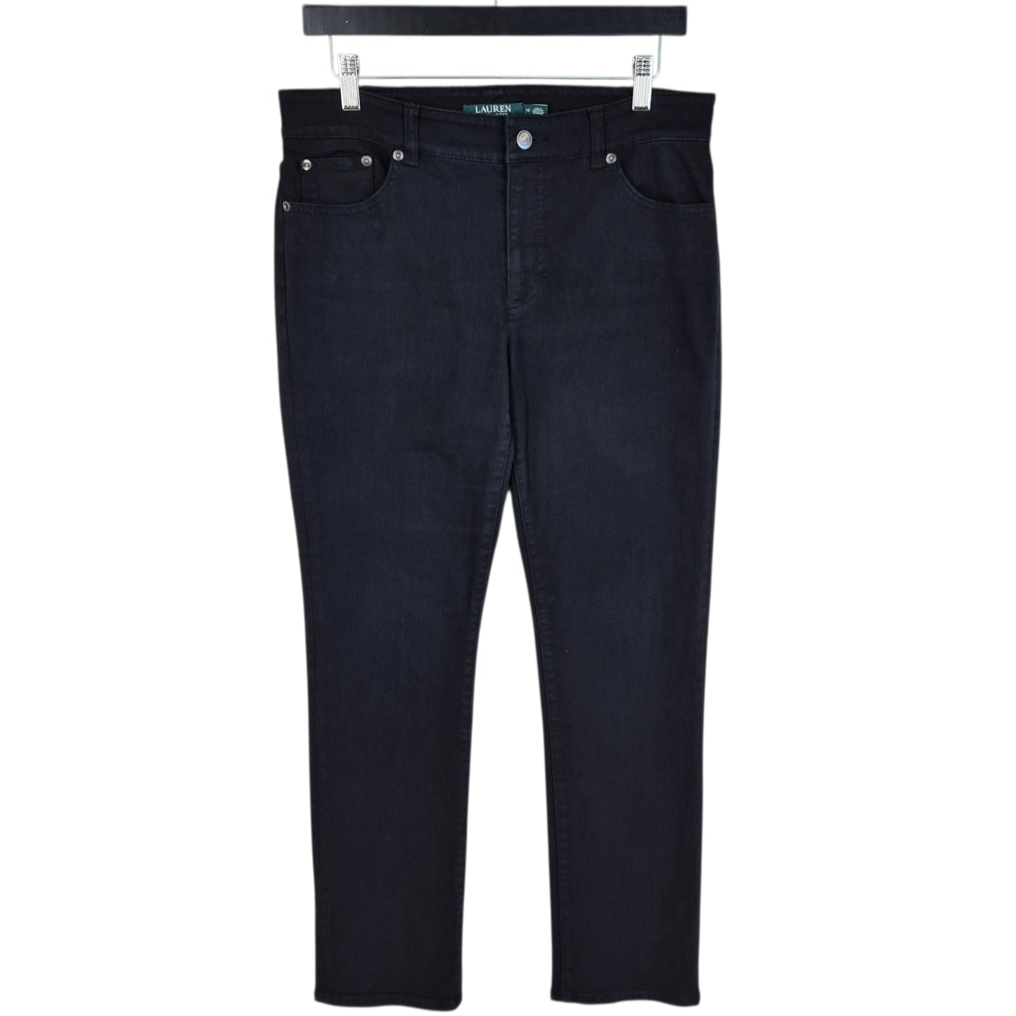 Ralph Lauren Green Label Jeans Womens Black Straight Leg Stretch Denim W32