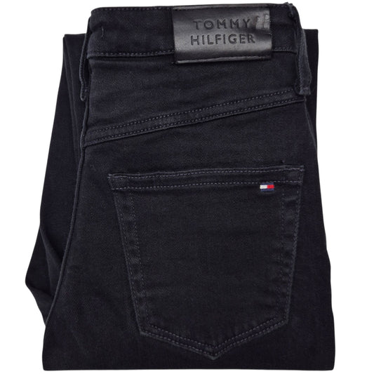 Tommy Hilfiger Jeans Womens Black Tapered Leg Stretch Denim W25