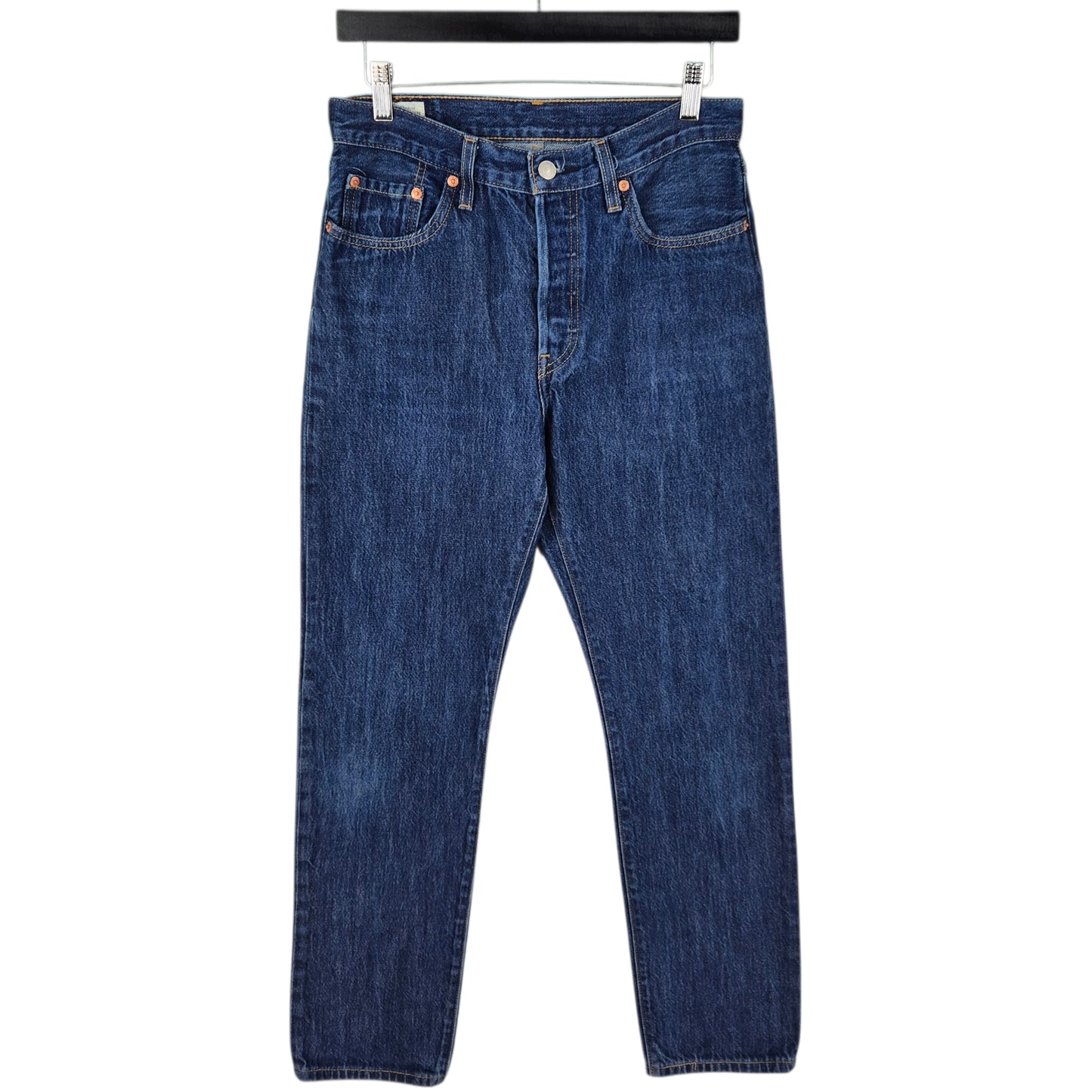 Levis Premium 501 Jeans Womens Dark Blue Classic Rigid Denim W29