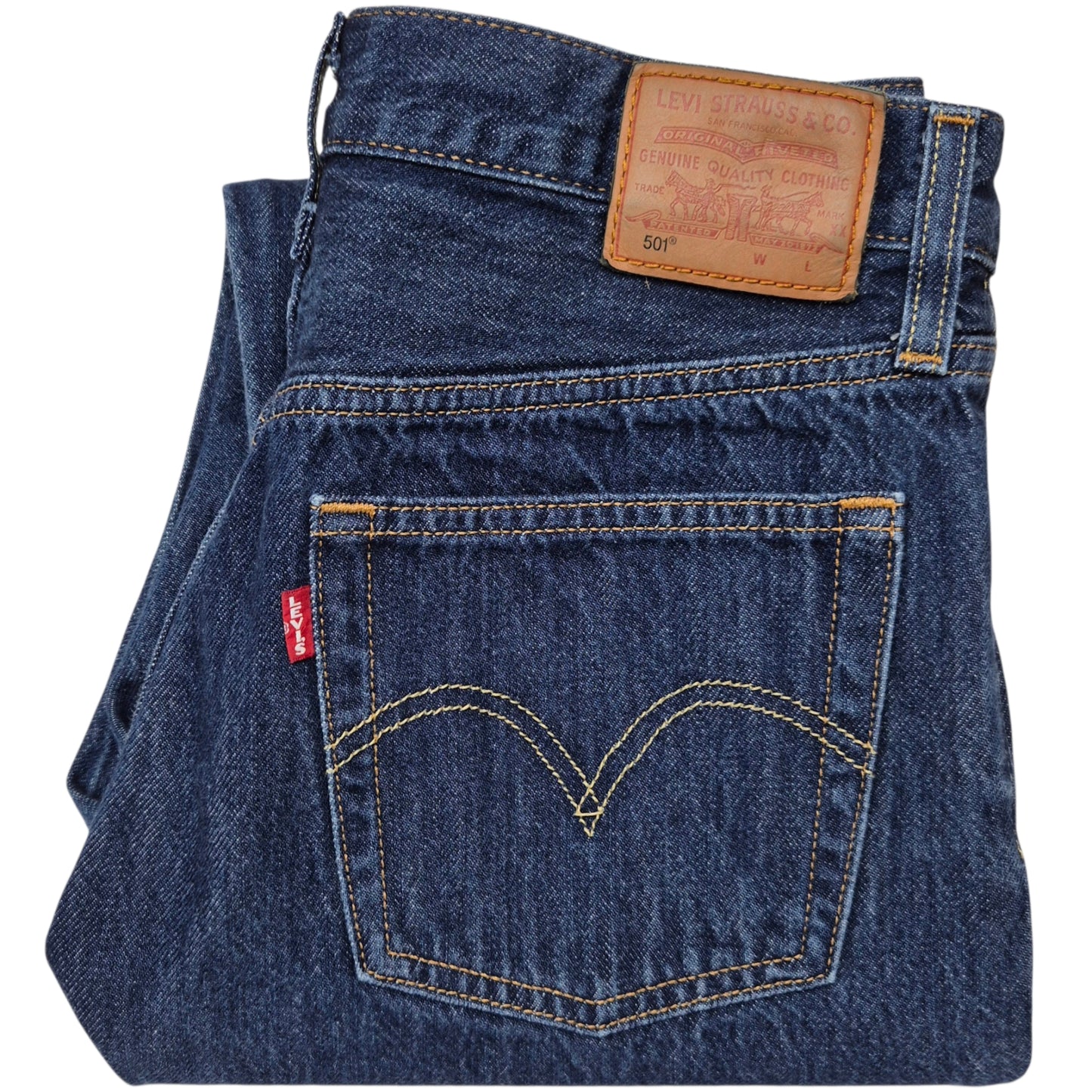 Levis Premium 501 Jeans Womens Dark Blue Classic Rigid Denim W29