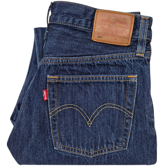 Levis Premium 501 Jeans Womens Dark Blue Classic Rigid Denim W29
