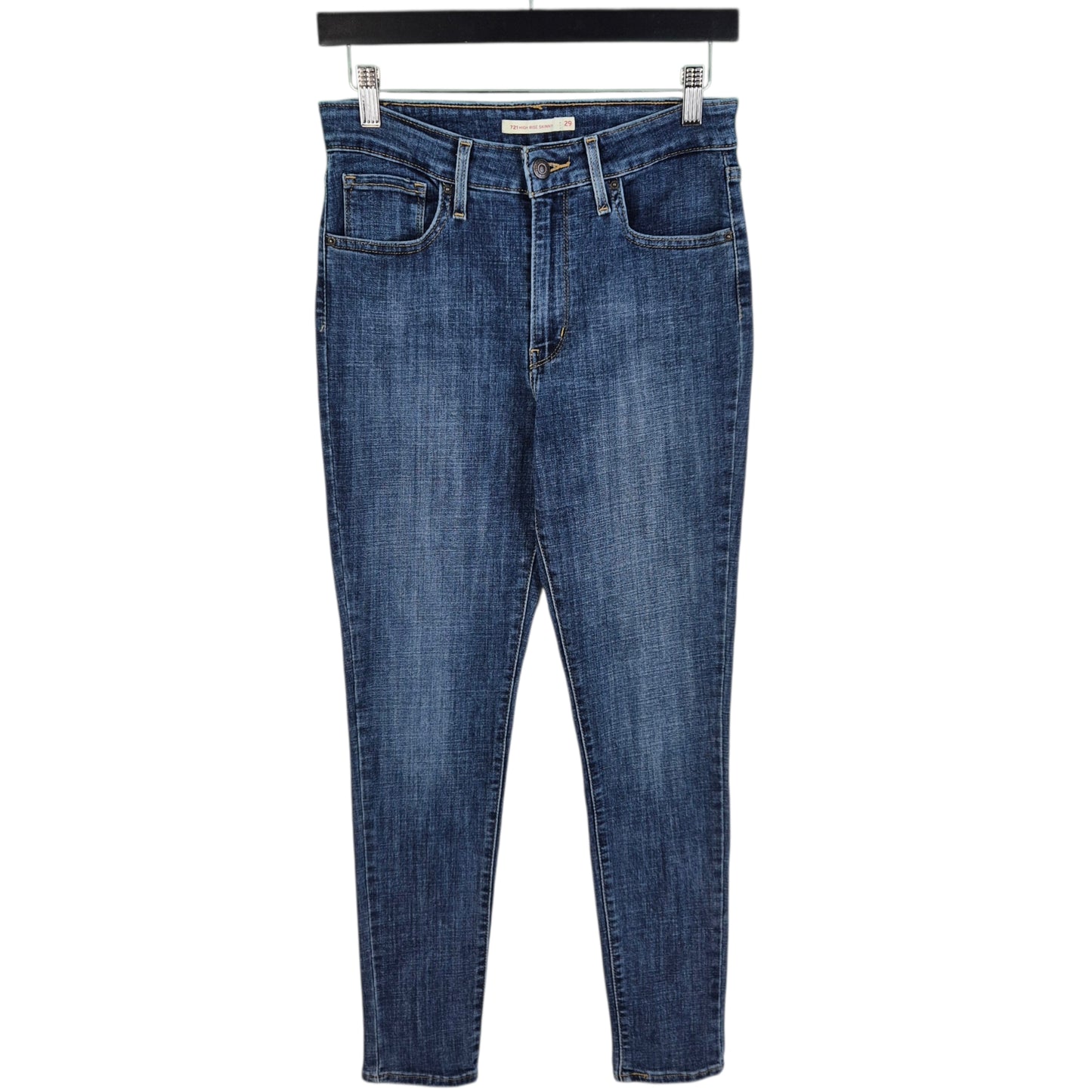 Levis 721 Jeans Womens Blue High Rise Skinny Stretch Denim W27