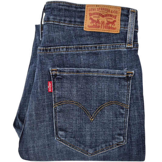 Levis 721 Jeans Womens Blue High Rise Skinny Stretch Denim W27