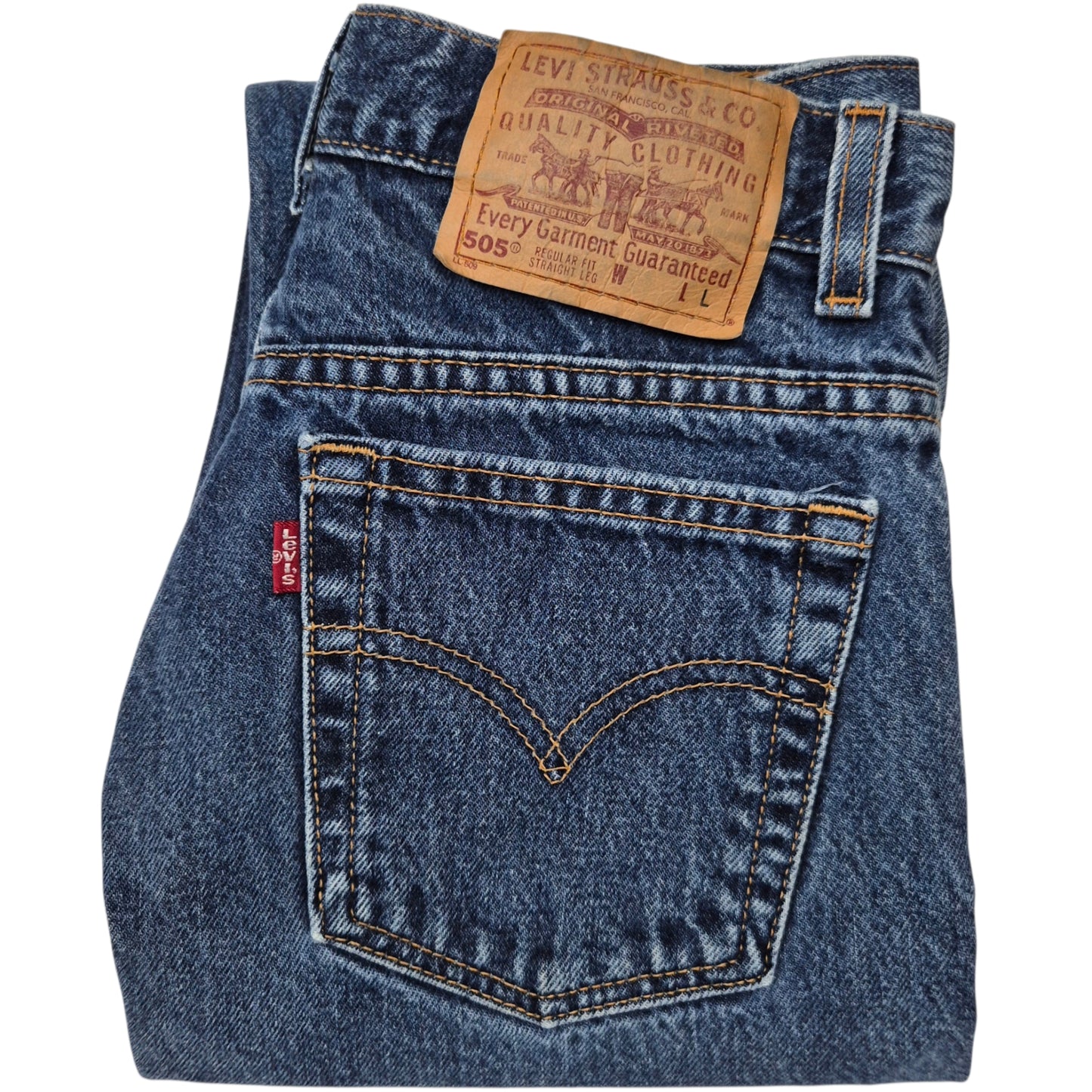 Vintage Levis 505 Jeans 90's Womens Dark Blue Straight Leg USA Made Denim W27