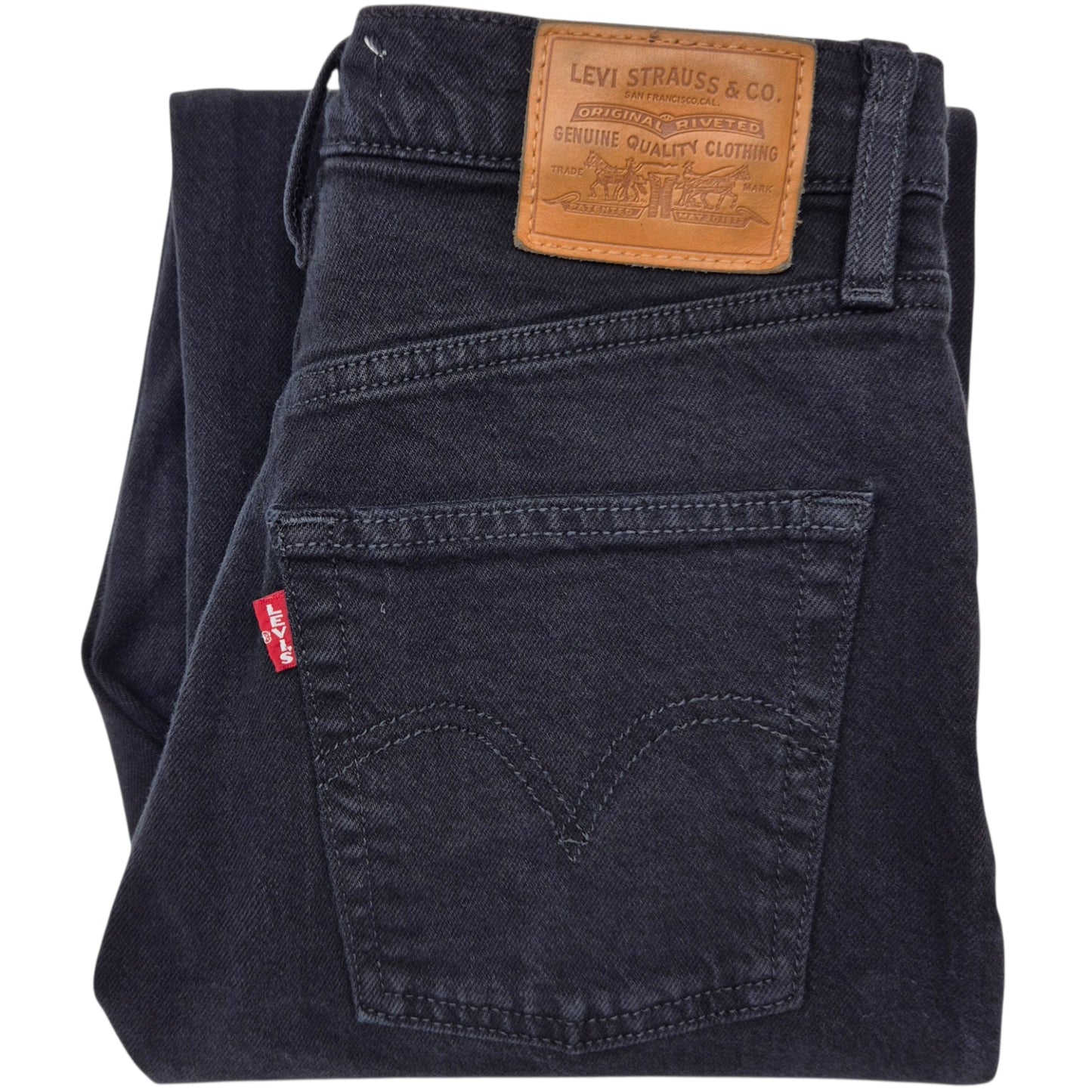 Levis Premium Jeans Womens Black Ribcage Straight Denim W26