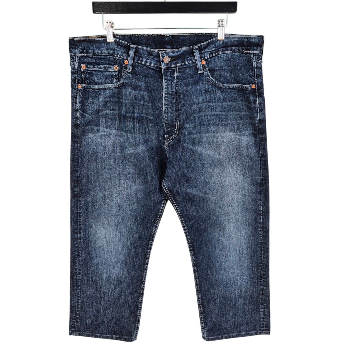 Levis 505 Jeans Dark Blue Straight Leg Crop Denim W38