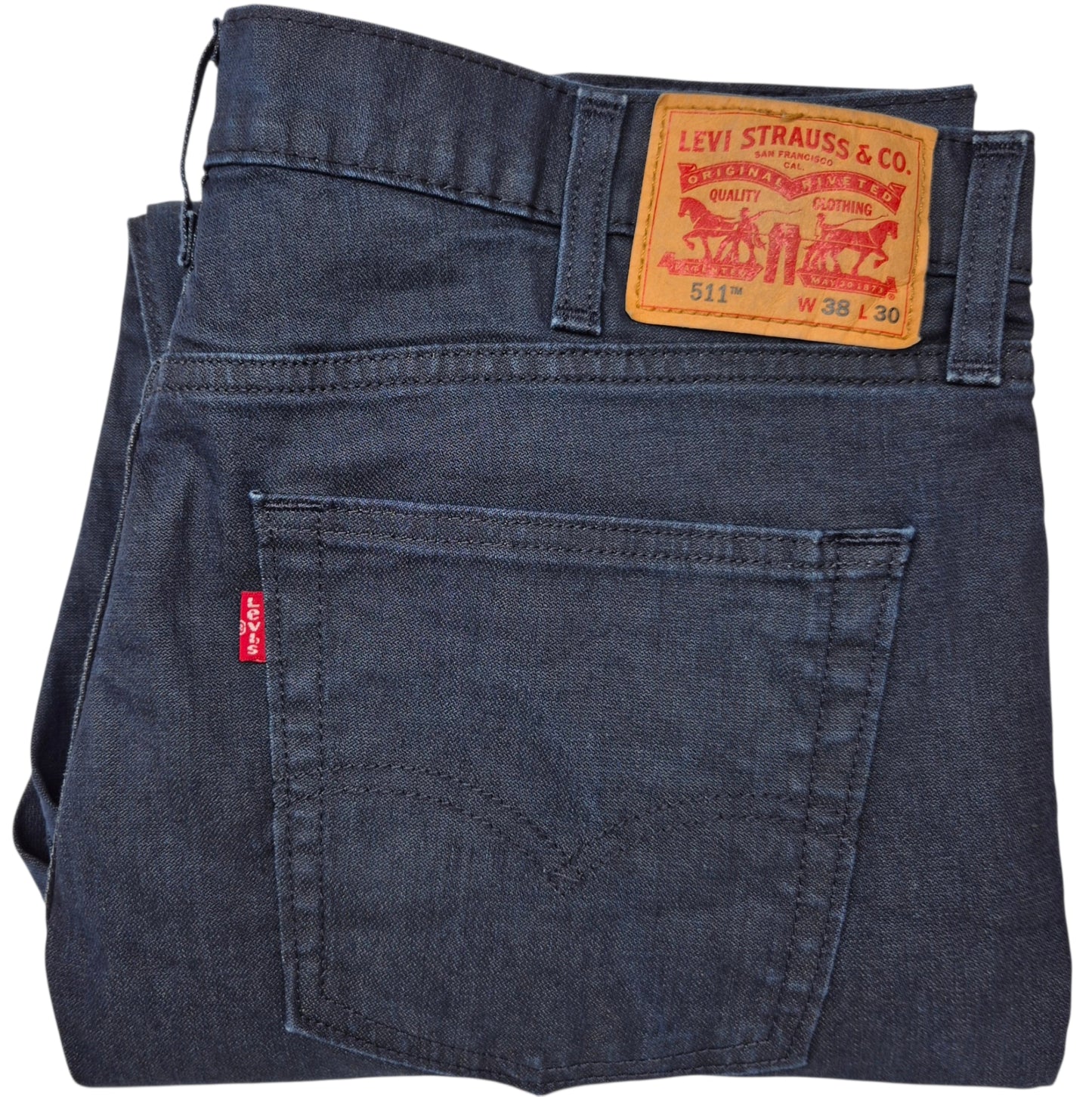 Levis 511 Jeans Dark Blue Slim Lacquered Stretch Denim W38