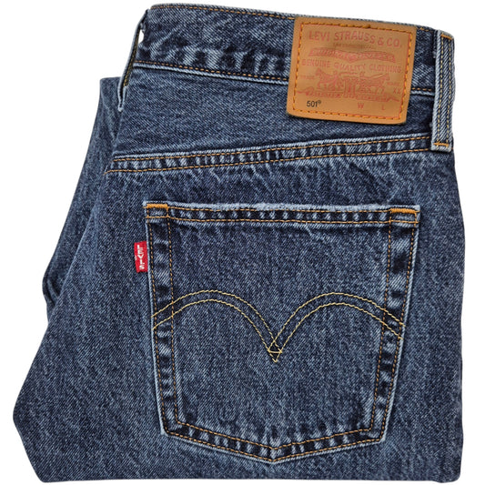 Levis Premium 501 Jeans Womens Dark Blue Heavy Classic Denim W31