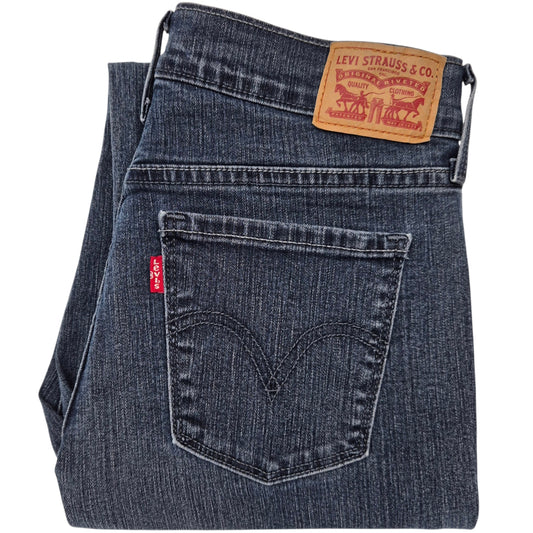 Levis 505 Jeans Womens Dark Blue Straight Leg Stretch Denim W27