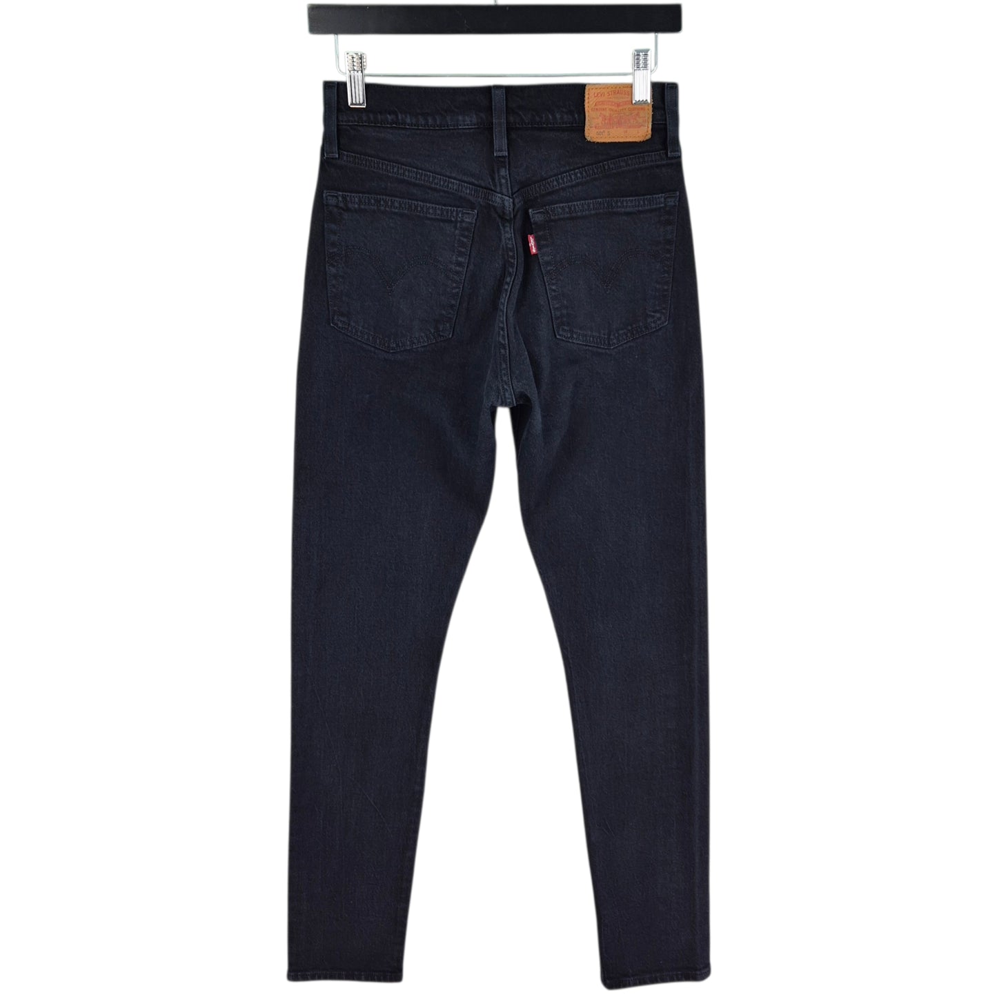 Levis Premium 501 Jeans Womens Black Skinny Denim W26