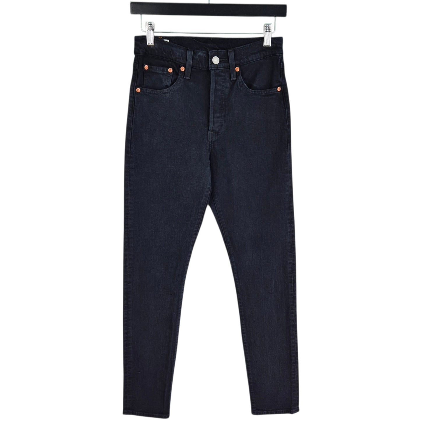 Levis Premium 501 Jeans Womens Black Skinny Denim W26