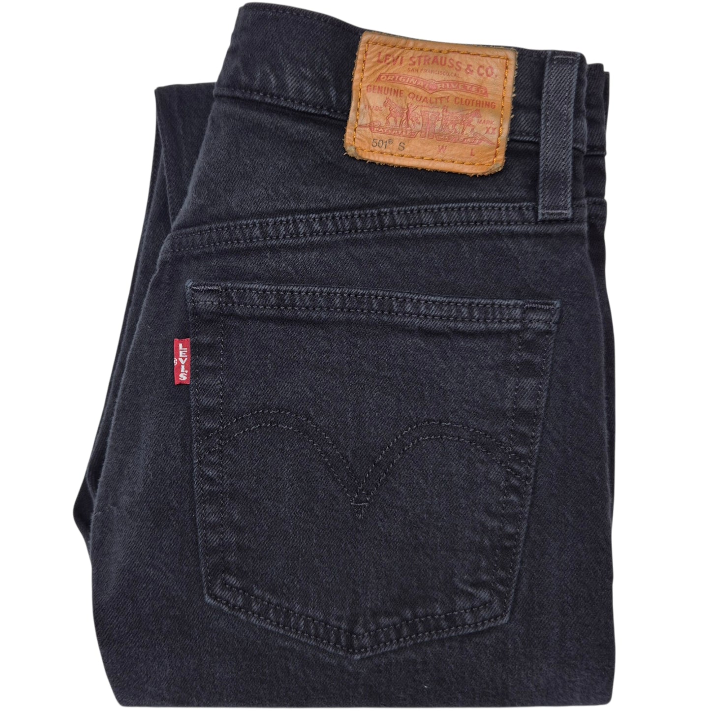 Levis Premium 501 Jeans Womens Black Skinny Denim W26
