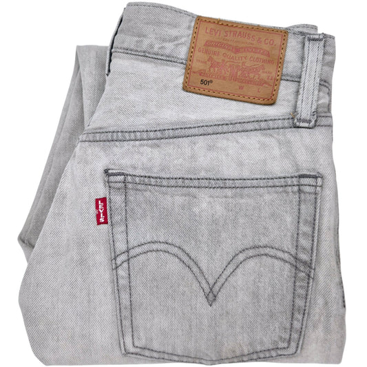 Levis Premium 501 Jeans Womens Light Grey Classic Denim W27