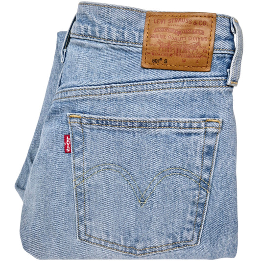 Levis Premium 501 Jeans Womens Light Blue Heavy Slim Denim W27