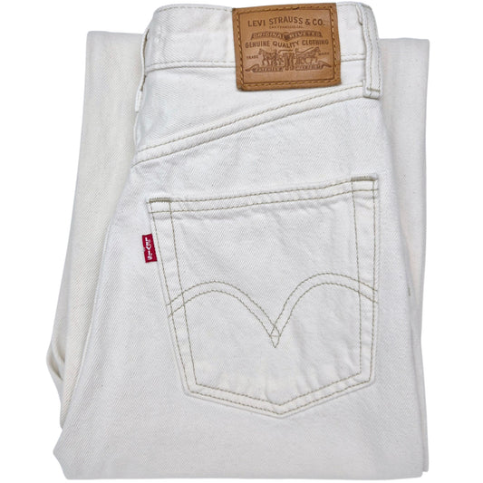 Levis Premium Jeans Womens Cream White Heavy High Loose Denim W26