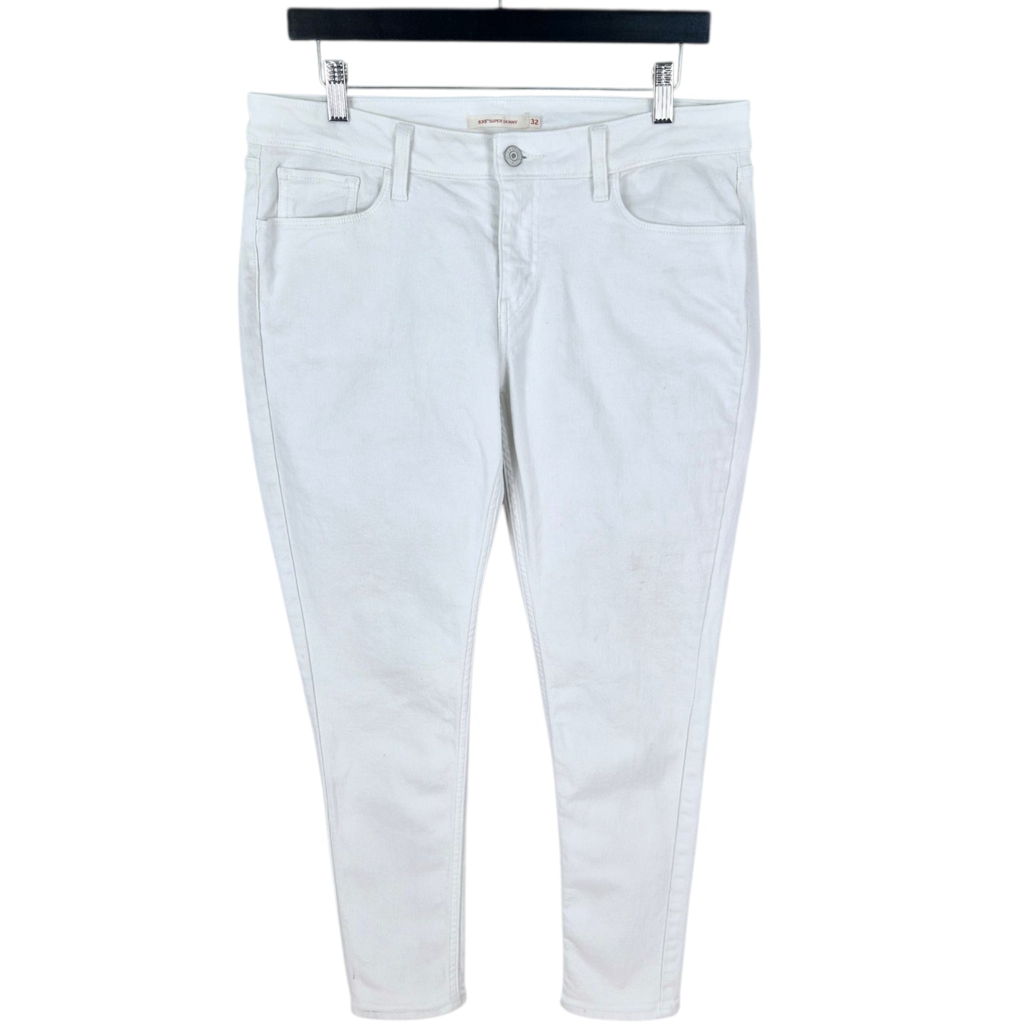 Levis 535 Jeans Womens White Super Skinny Stretch Denim W32