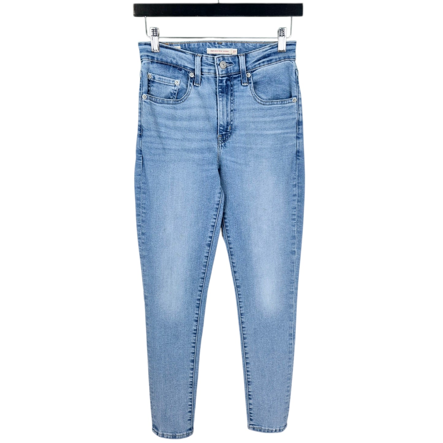 Levis Premium 721 Jeans Womens High Rise Skinny Stretch Denim W25