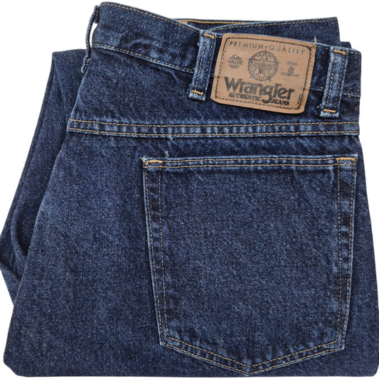 Vintage Wrangler Jeans 90's Dark Blue Classic Heavy Rigid Denim W37