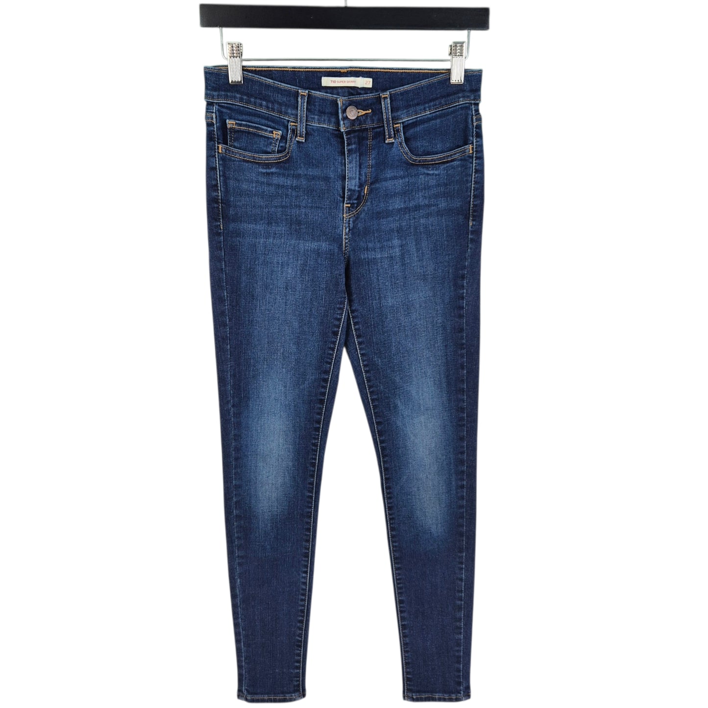 Levis 710 Jeans Womens Dark Blue Skinny Stretch Denim W27