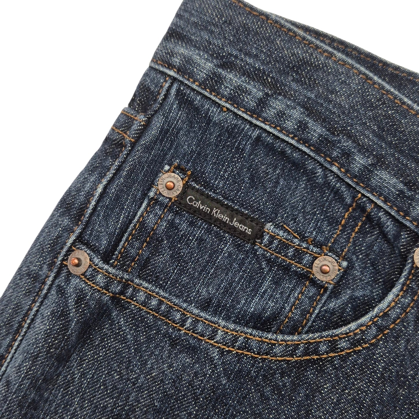 Vintage Calvin Klein Jeans 90's Dark Blue Rigid Straight Leg Denim W32