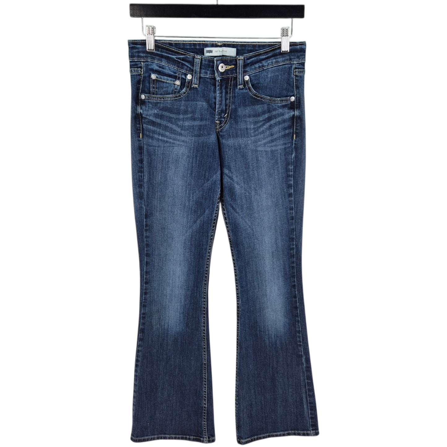 Levis 518 Jeans Womens Dark Blue Superlow Skinny Flare Denim W28