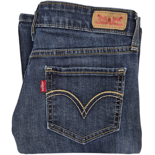 Levis 518 Jeans Womens Dark Blue Superlow Skinny Flare Denim W28
