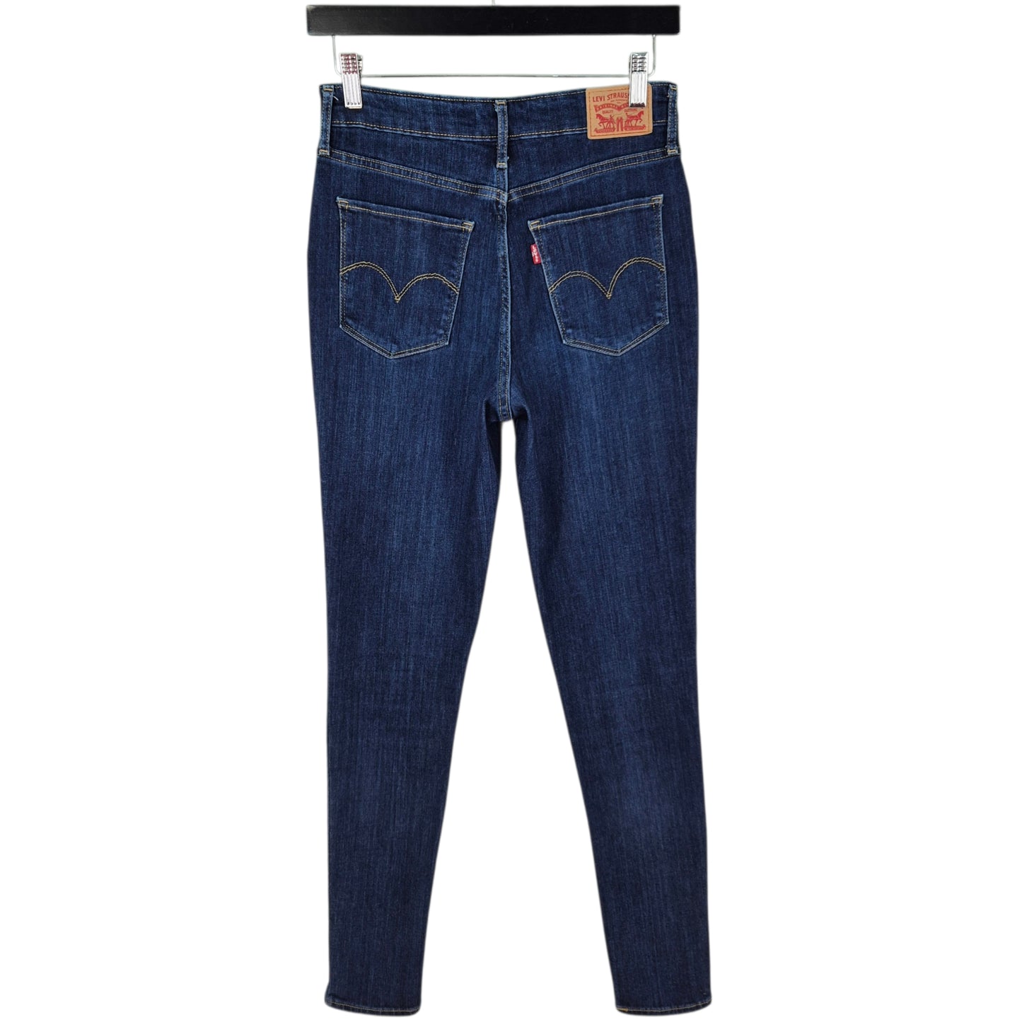 Levis 721 Jeans Womens Dark Blue Skinny High Rise Stretch Denim W27