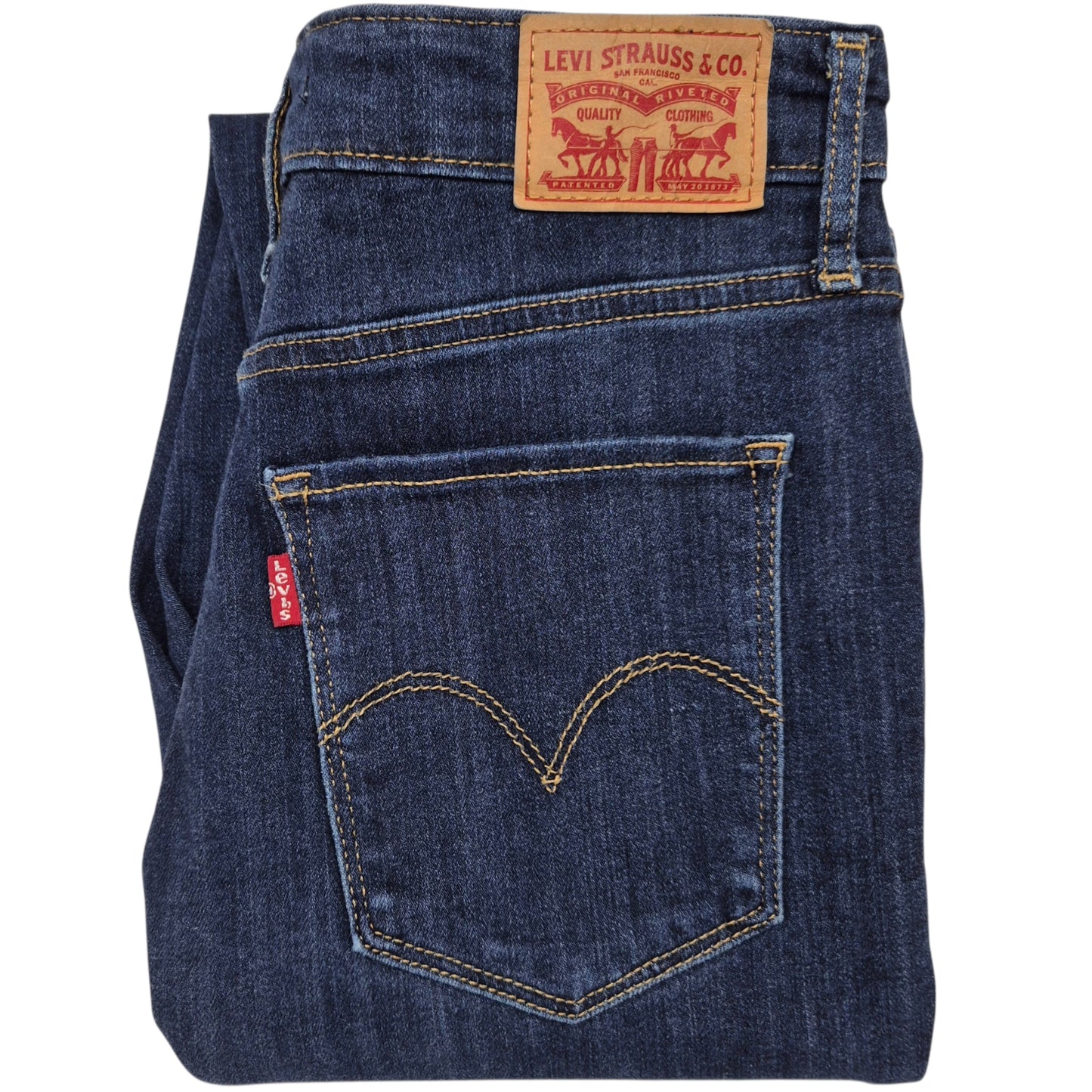 Levis 721 Jeans Womens Dark Blue Skinny High Rise Stretch Denim W27