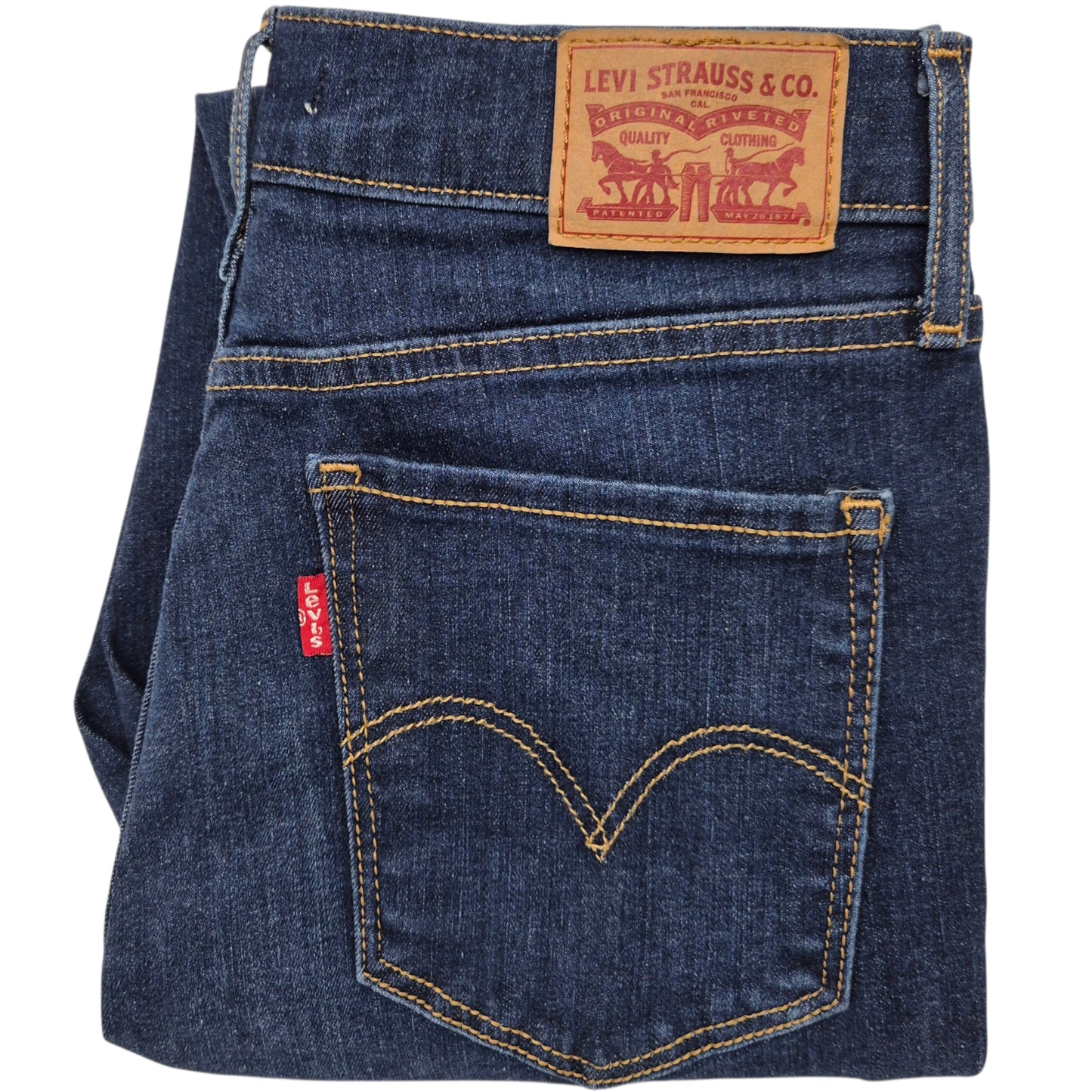 Levis 720 Jeans Womens Dark Blue High Rise Super Skinny Stretch Denim W27