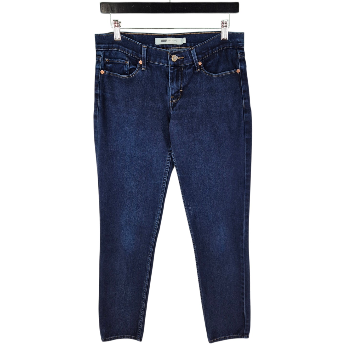 Levis 524 Jeans Womens Dark Blue Lightweight Stretchy Skinny Denim W30