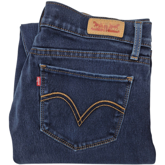 Levis 524 Jeans Womens Dark Blue Lightweight Stretchy Skinny Denim W30
