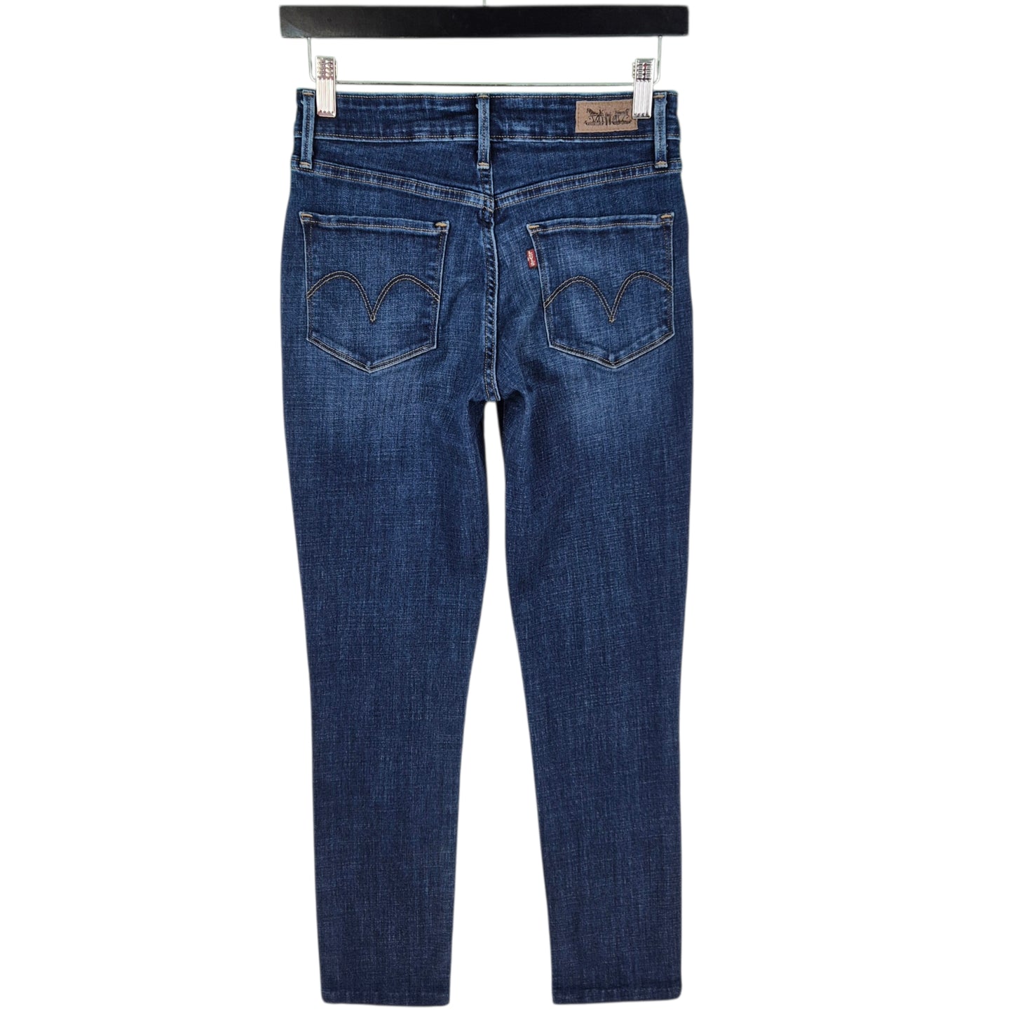 Levis Jeans Womens Dark Blue Mid Rise Skinny Stretch Denim W25