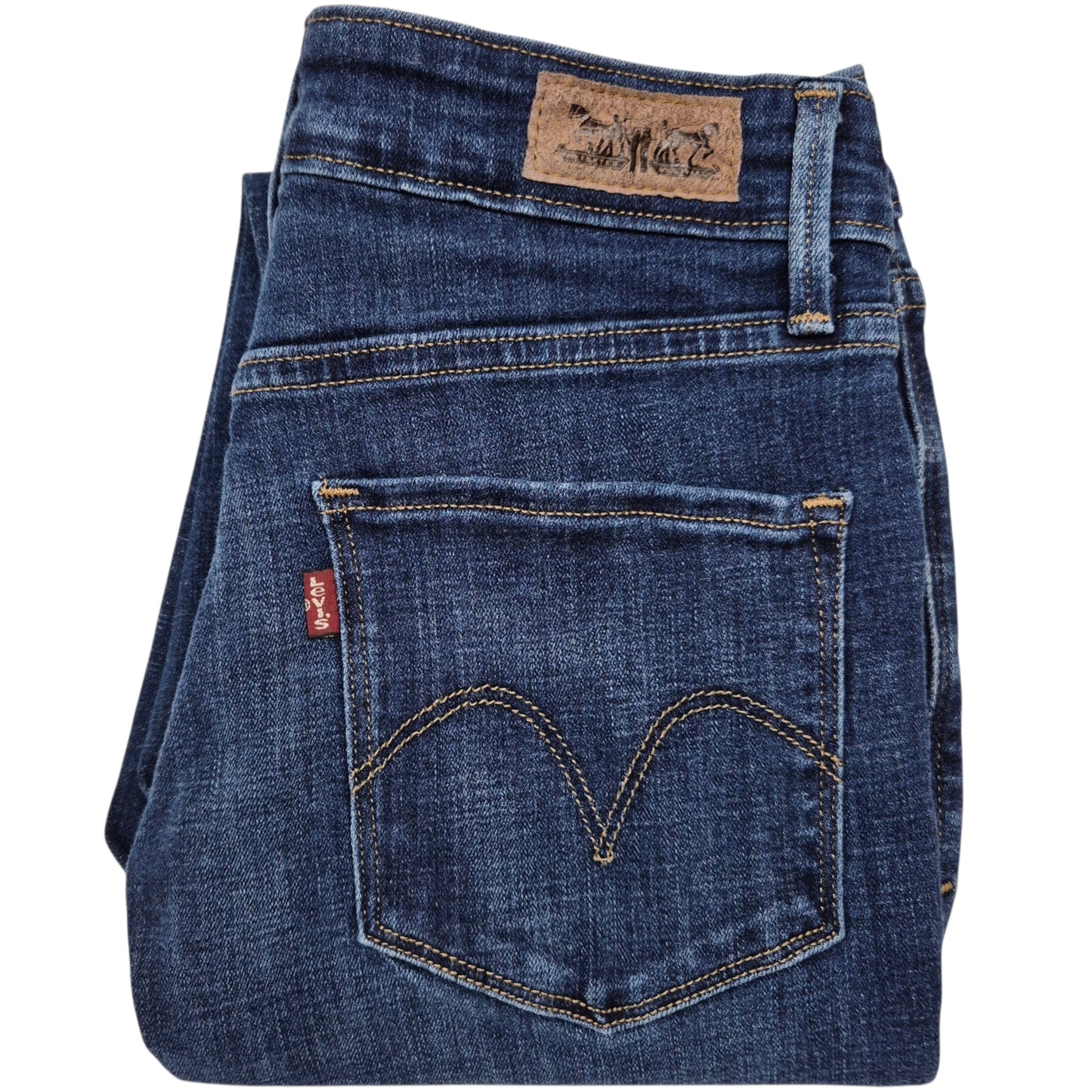 Levis Jeans Womens Dark Blue Mid Rise Skinny Stretch Denim W25