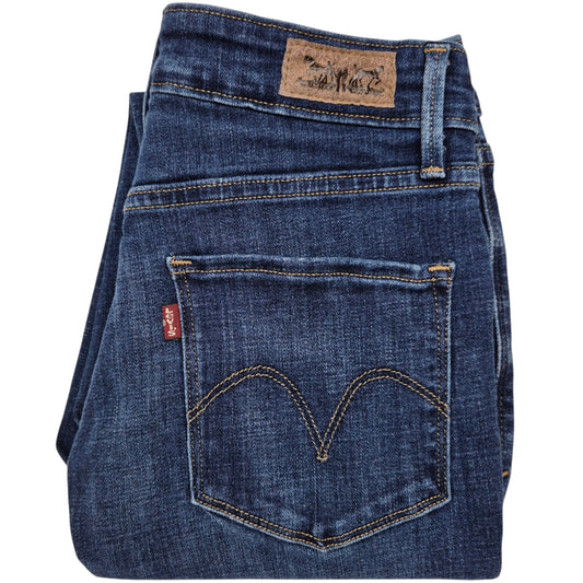 Levis Jeans Womens Dark Blue Mid Rise Skinny Stretch Denim W25
