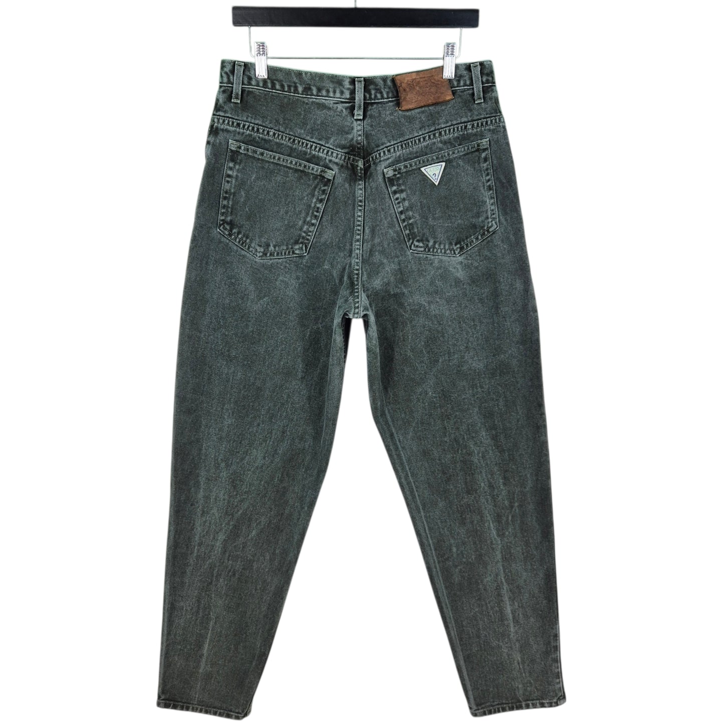 Vintage Guess Jeans 90's Khaki Green Heavy USA Made Tapered Denim W32