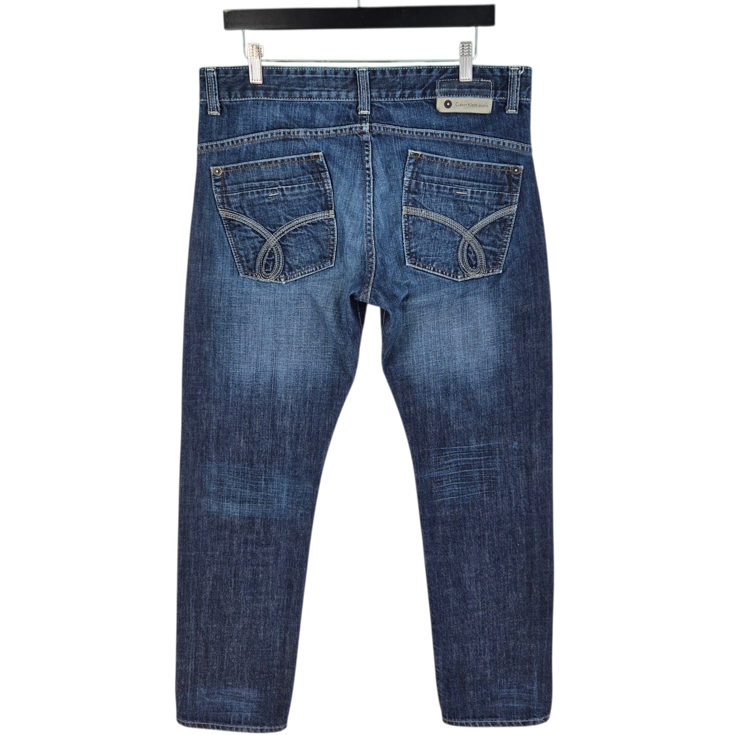Vintage Calvin Klein Jeans Dark Blue Low Rise Slim Straight Leg Denim W34