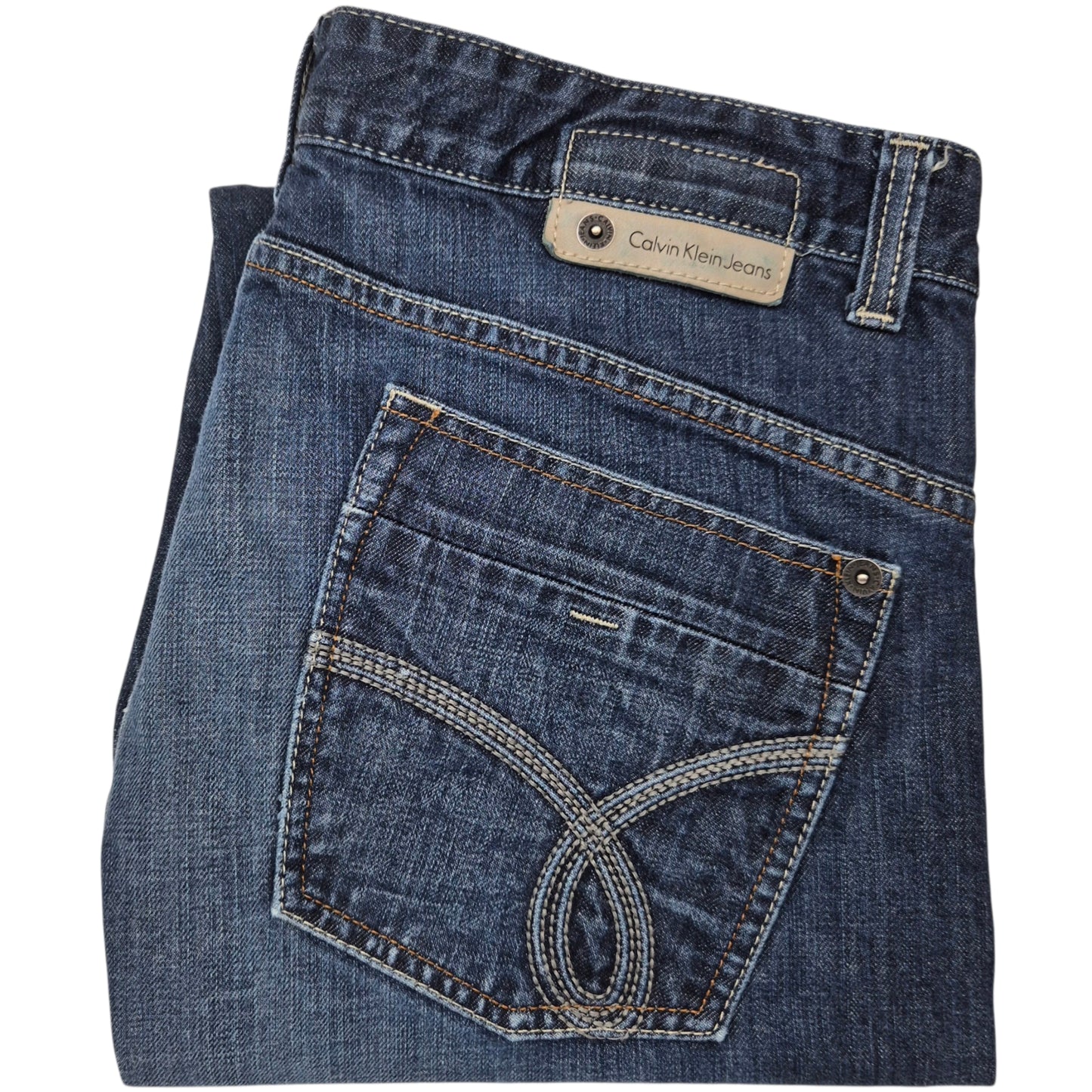 Vintage Calvin Klein Jeans Dark Blue Low Rise Slim Straight Leg Denim W34