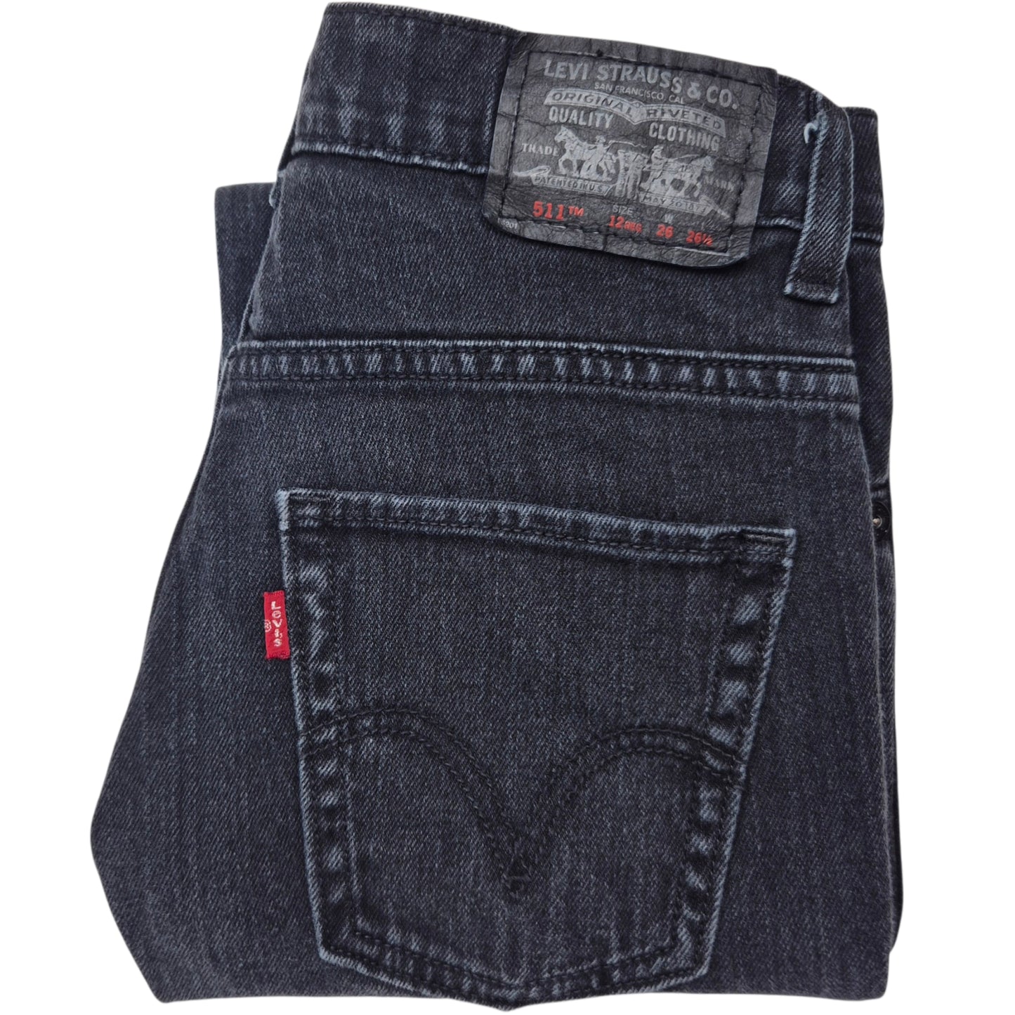 Vintage Levis 511 Jeans Womens Black Skinny Denim W26