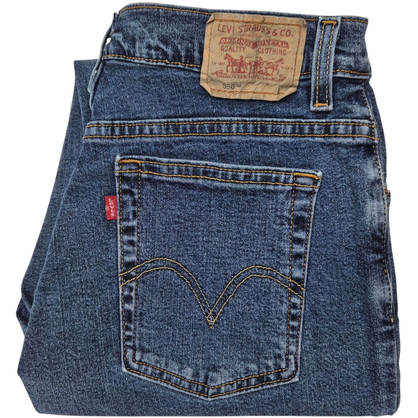 Vintage Levis 550 Jeans Womens Blue Relaxed Bootcut Strech Denim W31