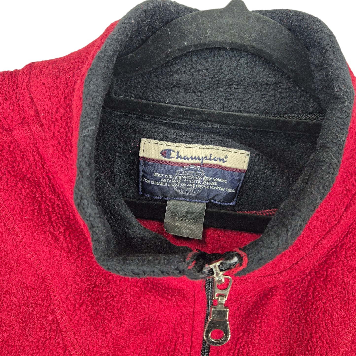 Vintage Champion 90's Red Fleece Zip Vest Size L